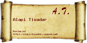 Alapi Tivadar névjegykártya